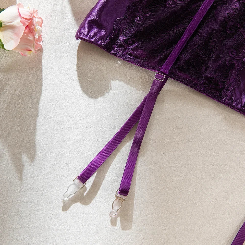 Blue Gradient Push-Up Bra & Garter Set