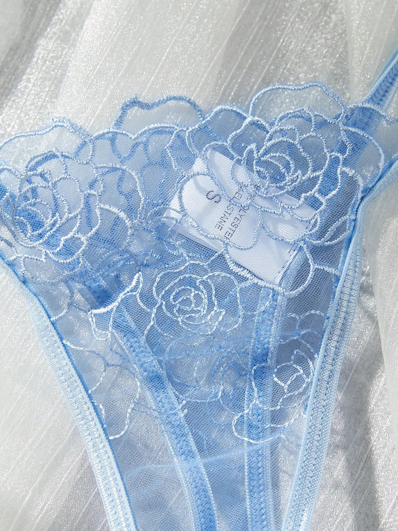Plus Size Lace Mesh Babydoll with Open Crotch
