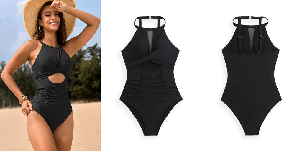 Valeria Mesh - Pleated One-Piece