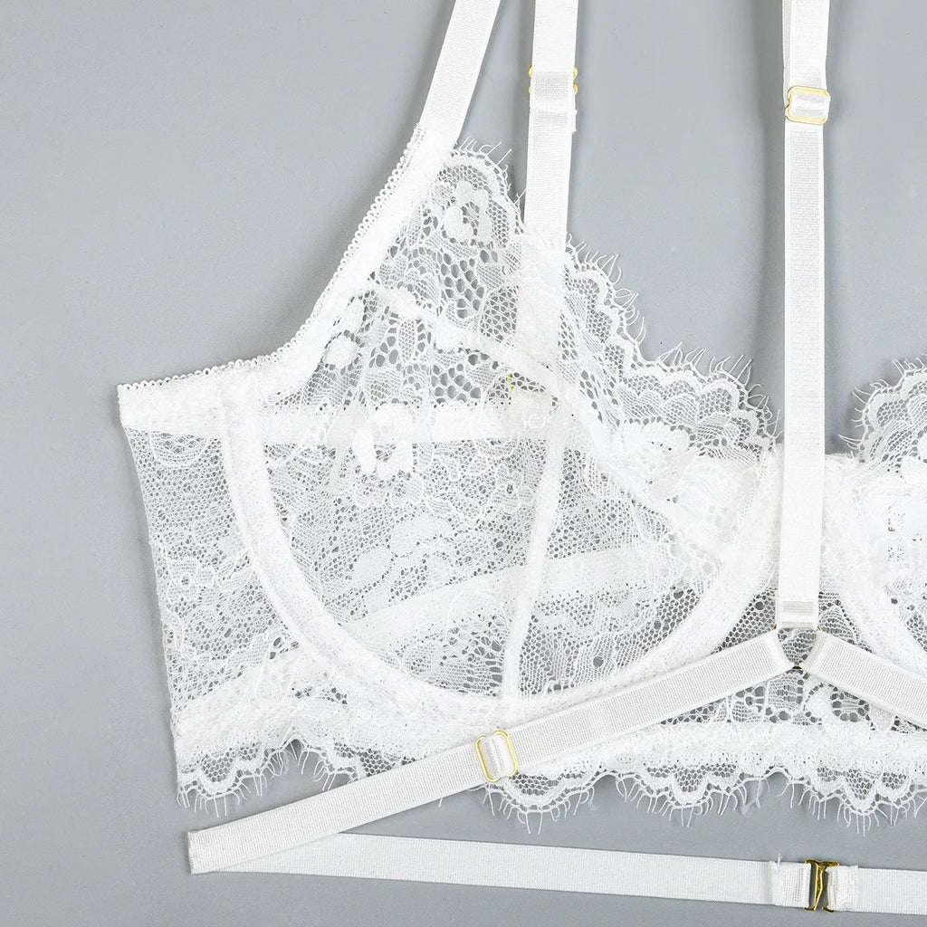 Patchwork Lace Lingerie Set – 3 Piece