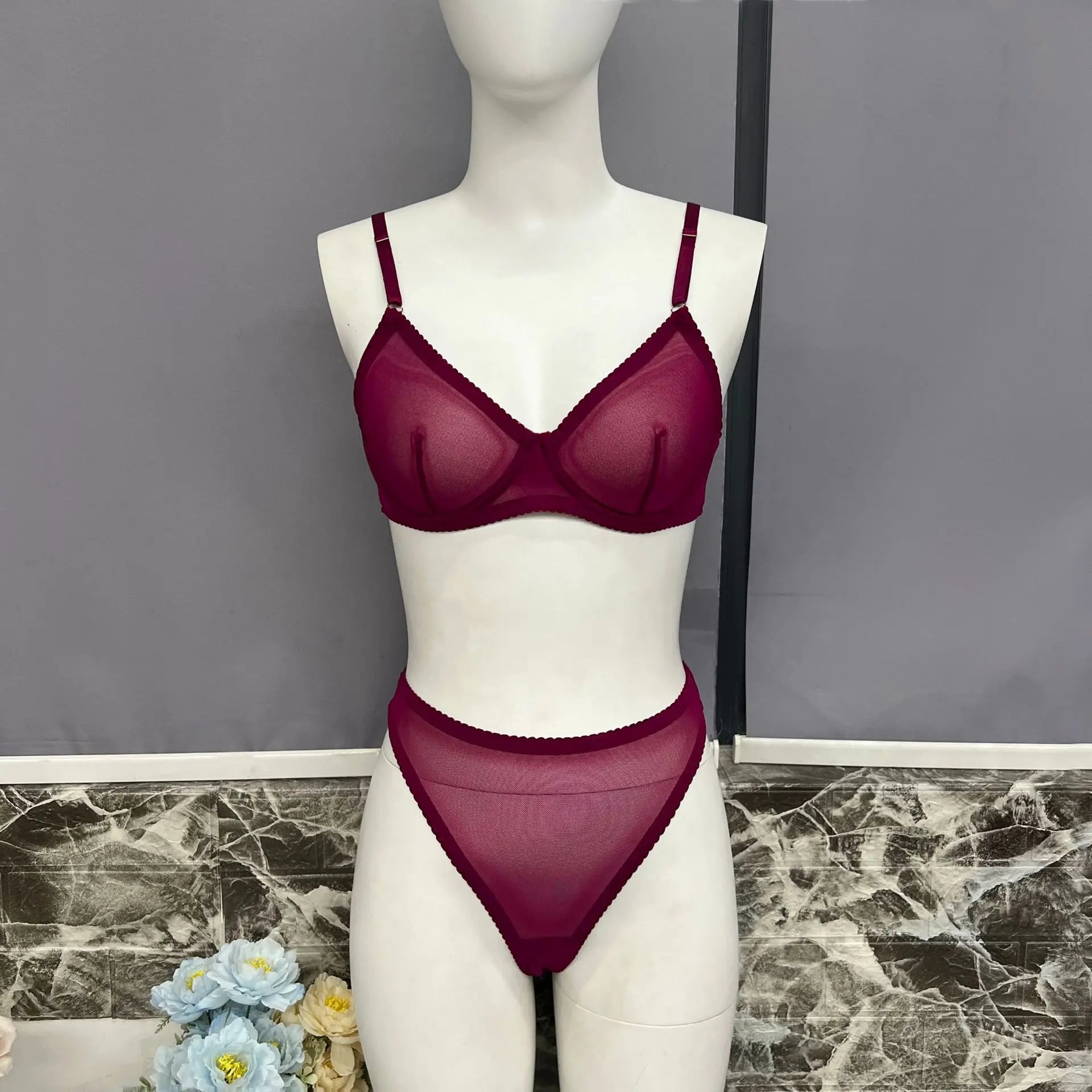 Seamless Lace Push-Up Bra & Panty Set