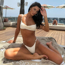 Push Up Bikinis 2025 Sexy Women Swimsuit Swimwear Female Solid Bikini Set Biquini Bathing Suit Swimming Suits Beachwear