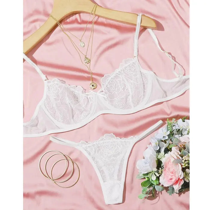 Plus Size Lace Mesh Babydoll with Open Crotch