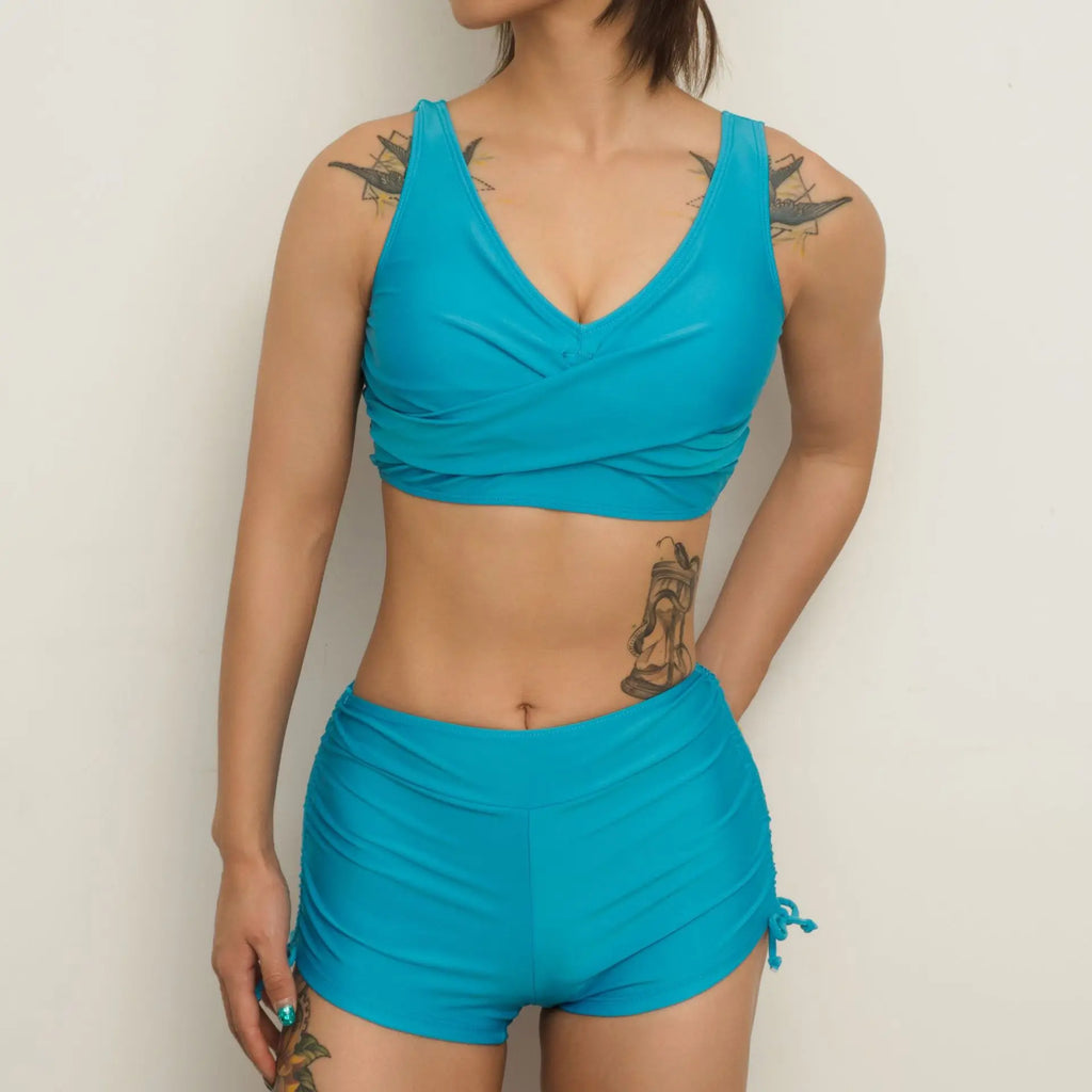 Aria Sky - V-Neck High-Waist Bikini