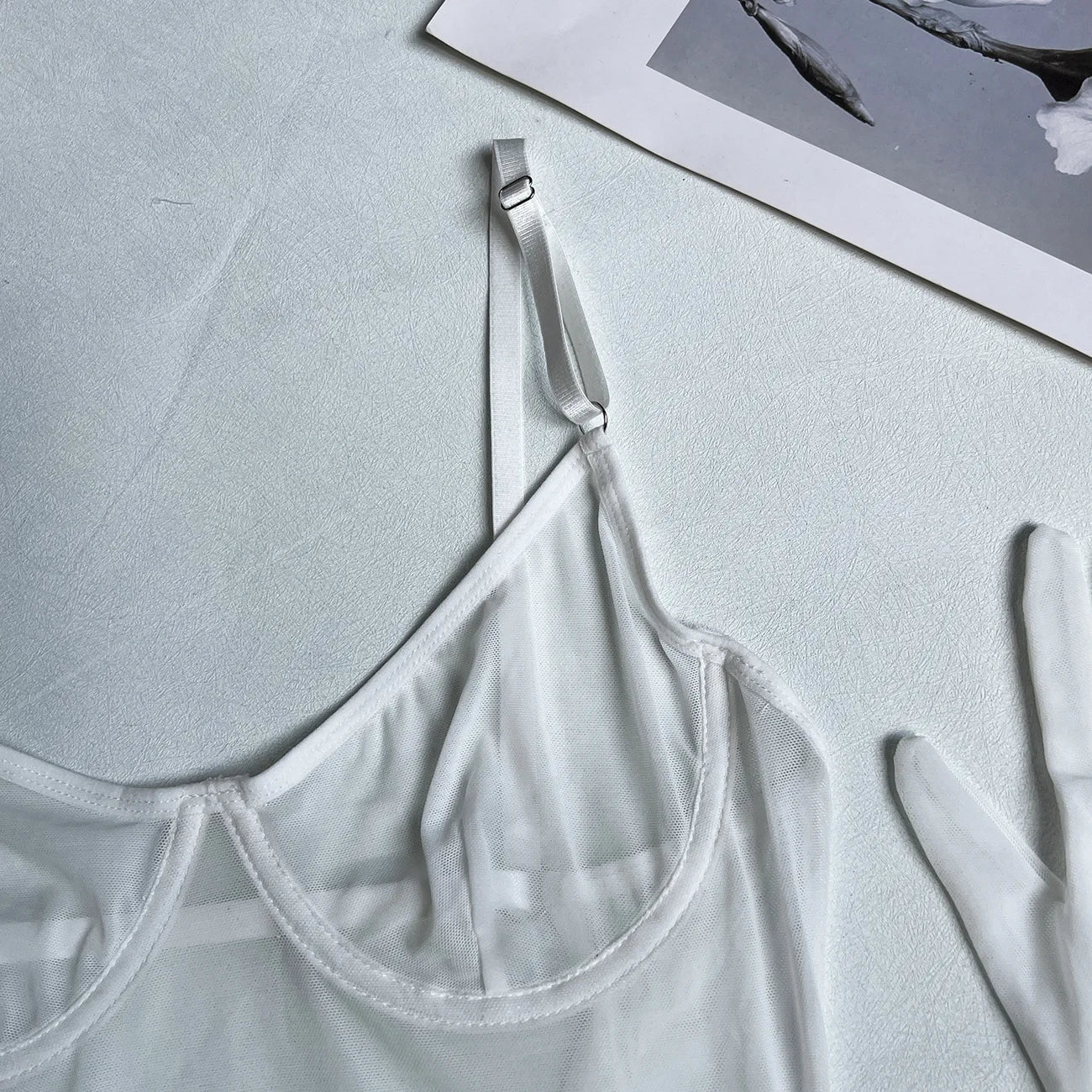 4-Piece Sheer Mesh Lingerie Set – Backless Sexy Nightwear