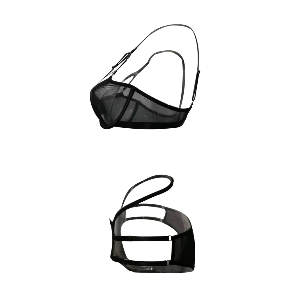 Mesh Sheer Harness Cage Bra & Panty Set