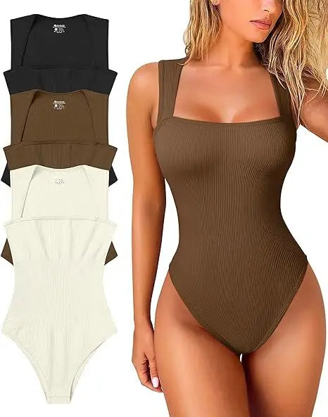 Strapless Backless Jumpsuit – U-Collar Slim Fit Solid Color Summer Playsuit