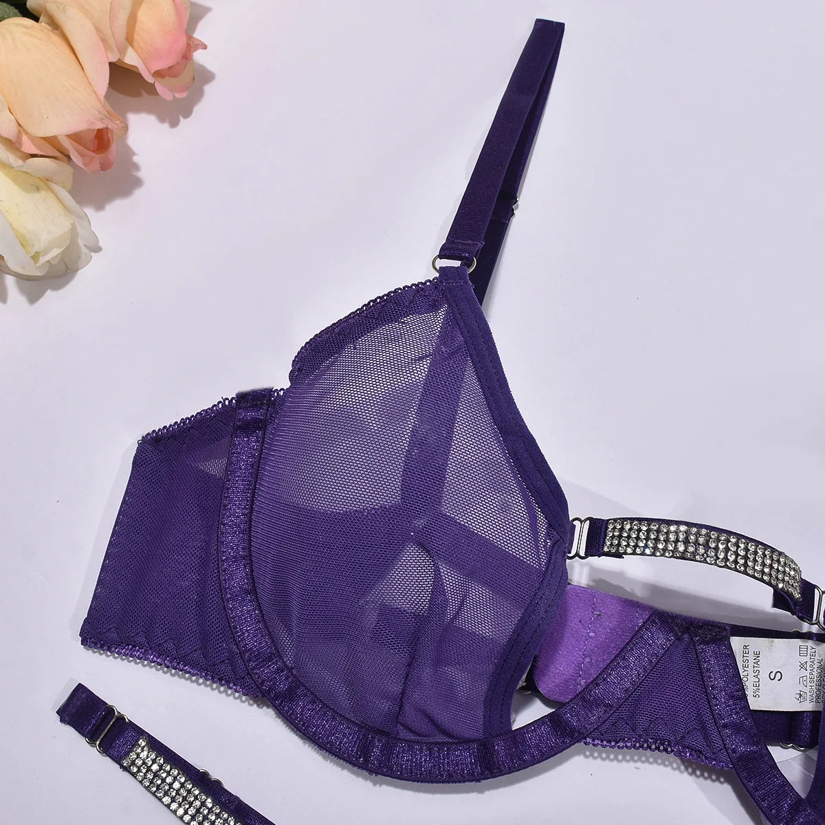 Sheer Lace Wireless Bra & Thong Set