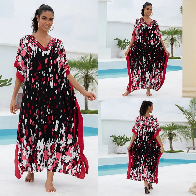 Crimson Noir - Print Robe