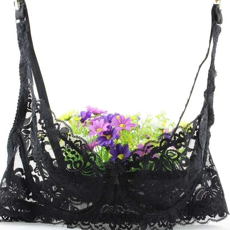 Sexy Lace Flower Bra Transparent Underwear Push Up Bras For Women Bralette Lace Bra Lingerie Intimates Bh Soutien Gorge Fashion