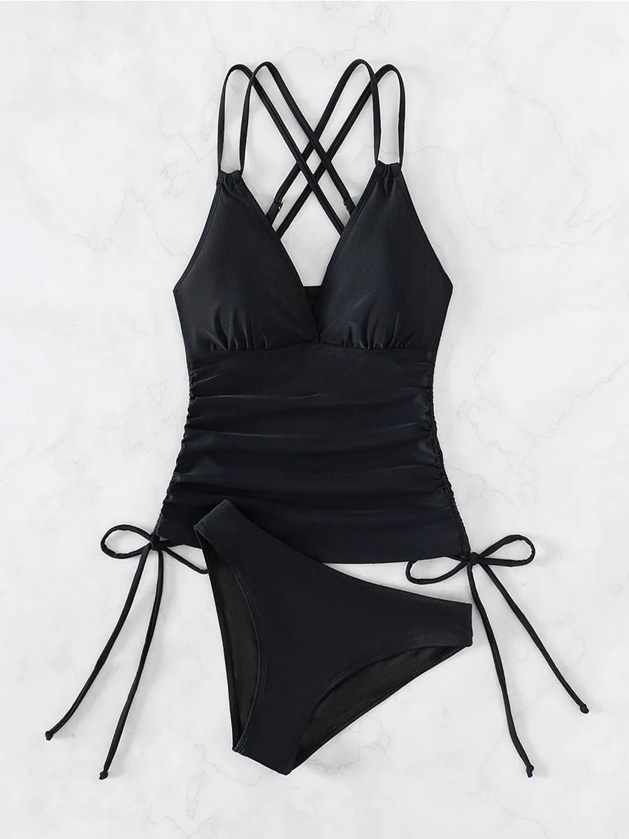 Aria Tank - V-Neck Lace-Up Tankini