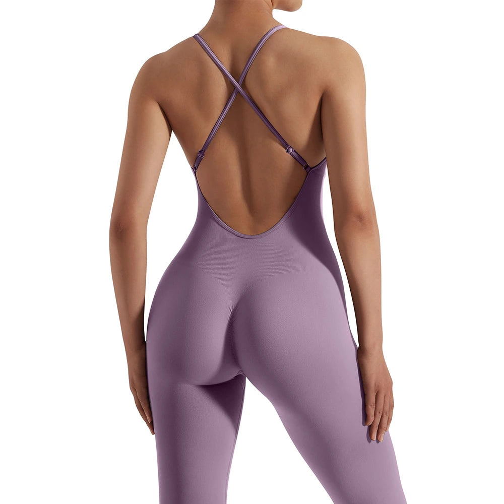 Sleeveless Bodycon Jumpsuit – Women’s Full-Season Fitness & Casual Sporty Playsuit