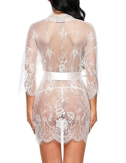 Women's Sexy Lace Nightdress – Flirty Babydoll Lingerie with Bow Detail