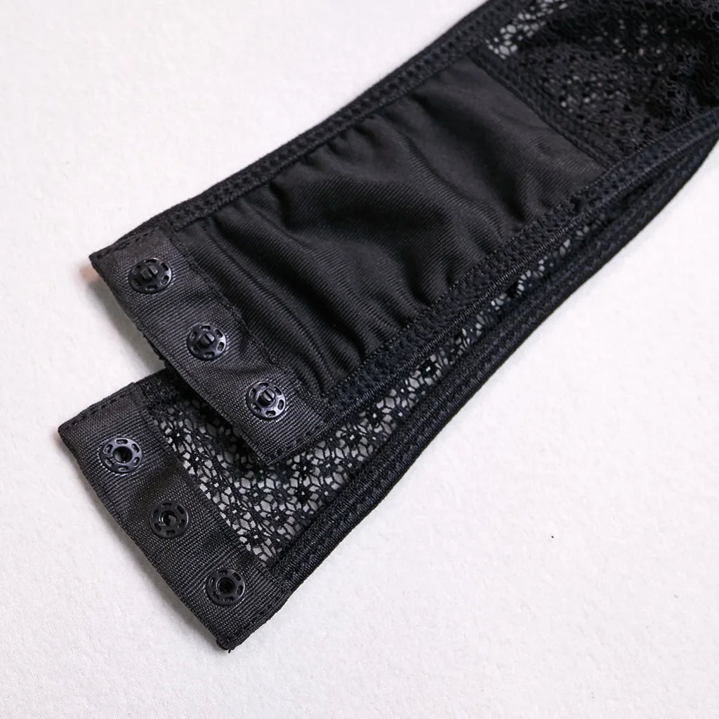 Hollow-Out Lace Bodysuit – Deep V Underwire