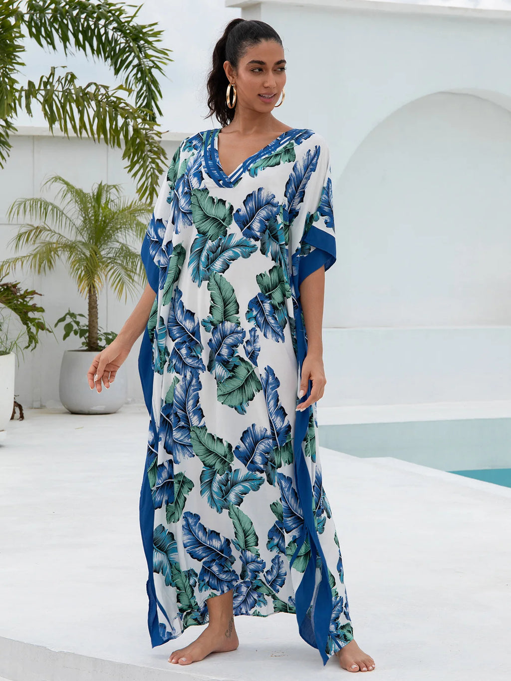 Azure Leaf - Print Robe