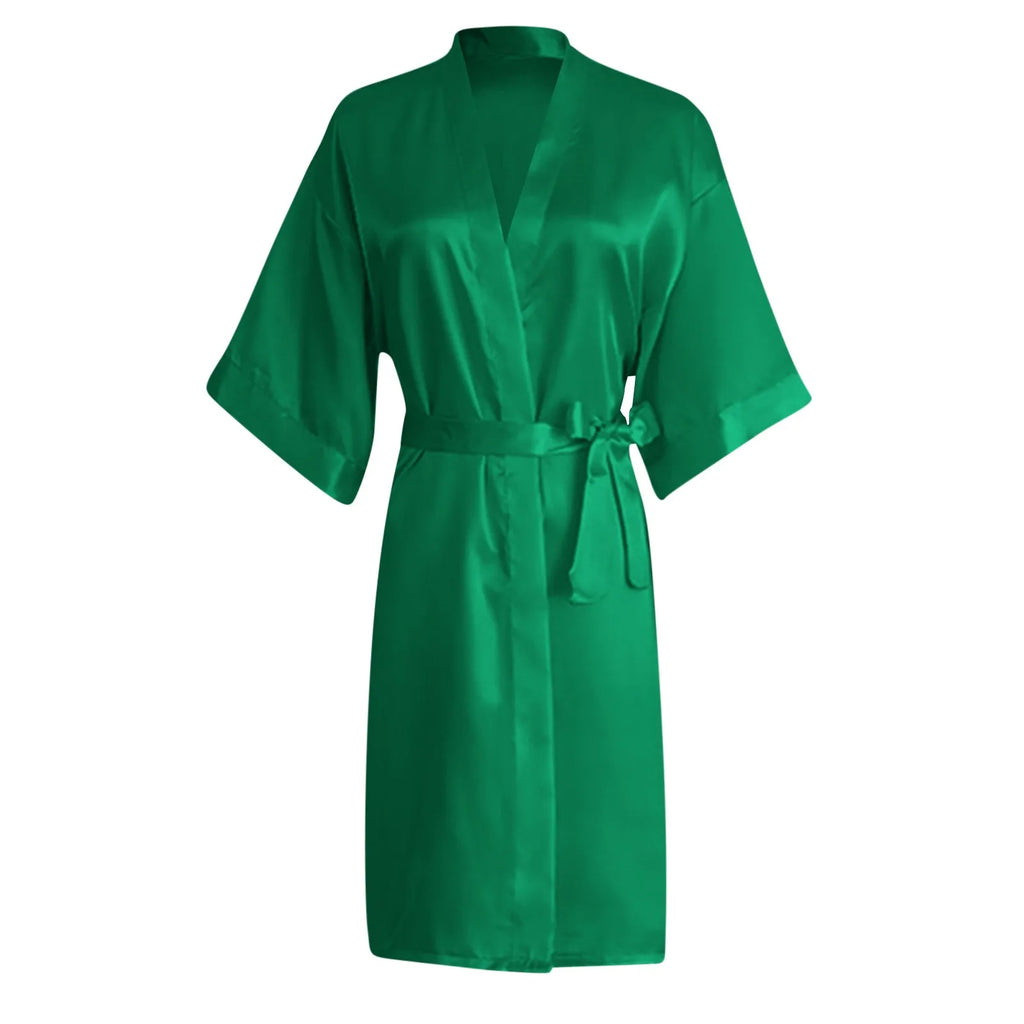 Satin Bridal Dressing Gown Kimono Robe