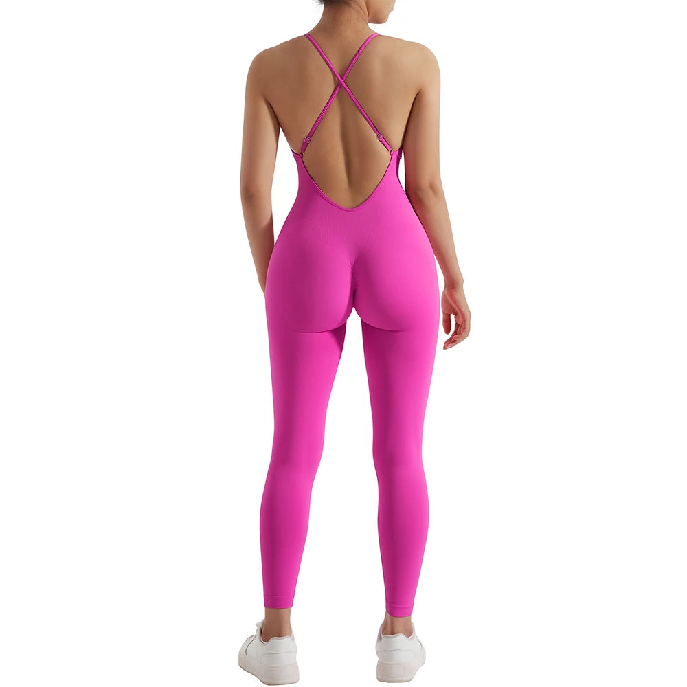 Sleeveless Bodycon Jumpsuit – Women’s Full-Season Fitness & Casual Sporty Playsuit