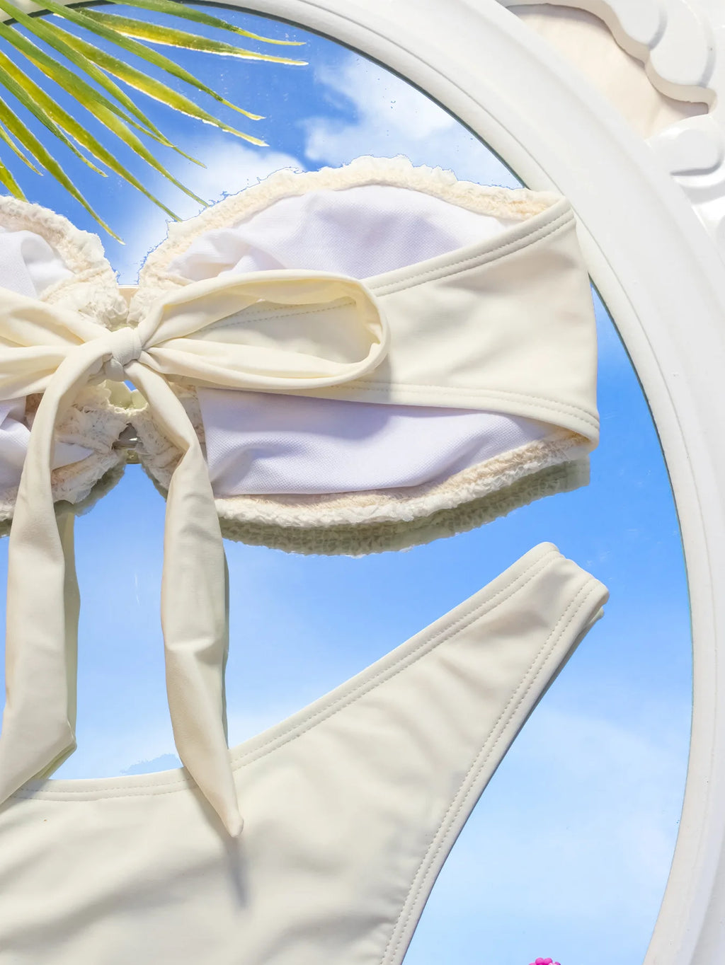 Rosaria Blanc - Strapless 3D Floral Bikini