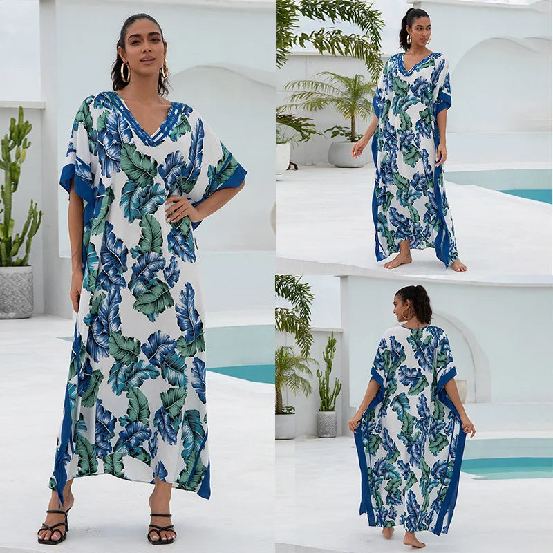 Azure Leaf - Print Robe