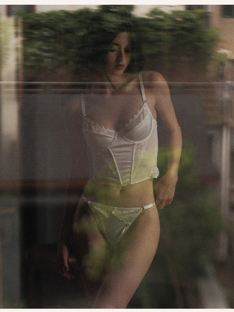 Women’s Sheer Lingerie Bra & Brief Set with Underwire Bralette