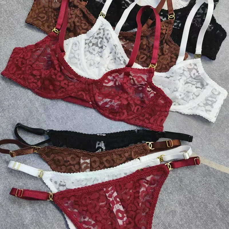 Hollow Lace Underwire Bra & Thong Set (Bunny Girl)