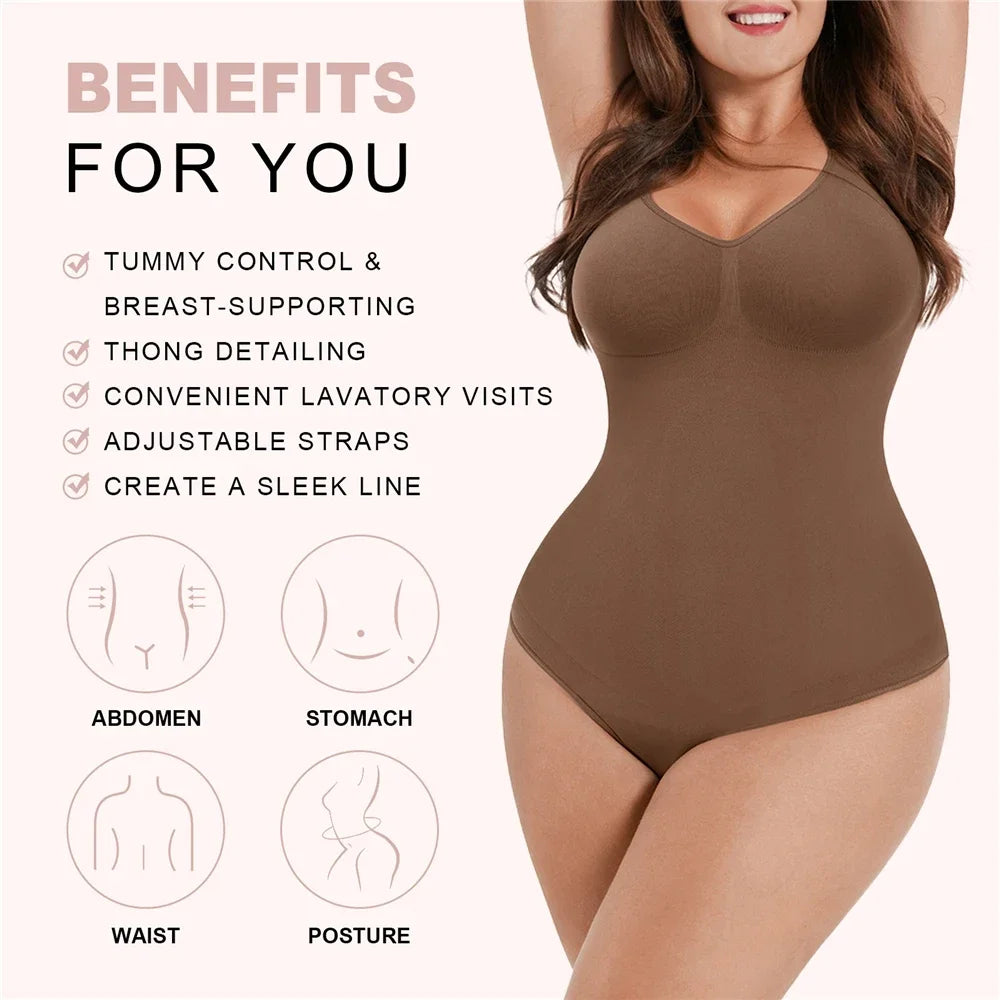 Seamless Full Body Shaper – Waist Trainer Bodysuit with Tummy Control & Butt Lifter