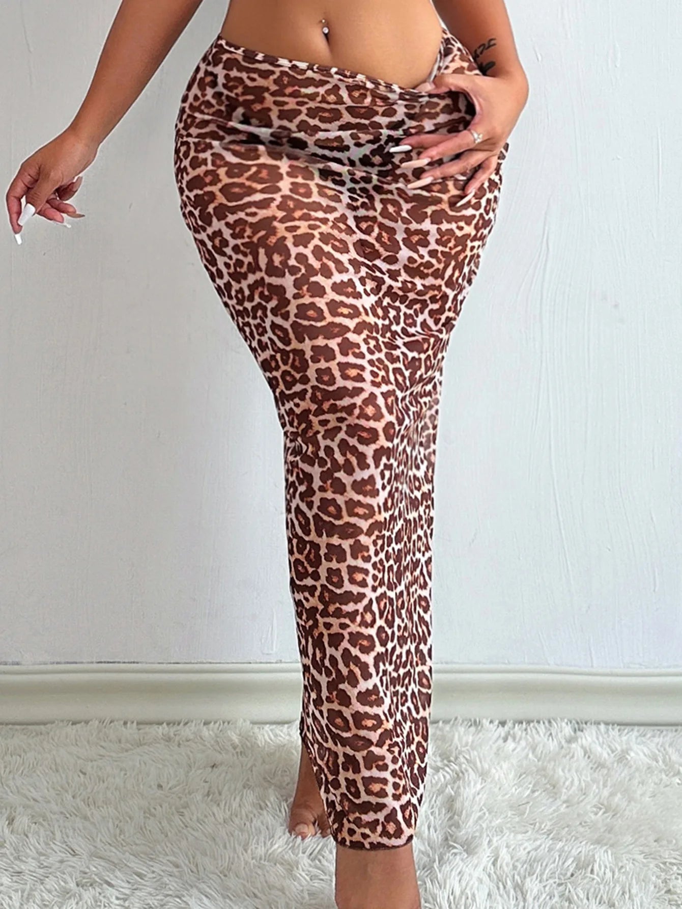 Feline Mesh - High-Waist Skirt