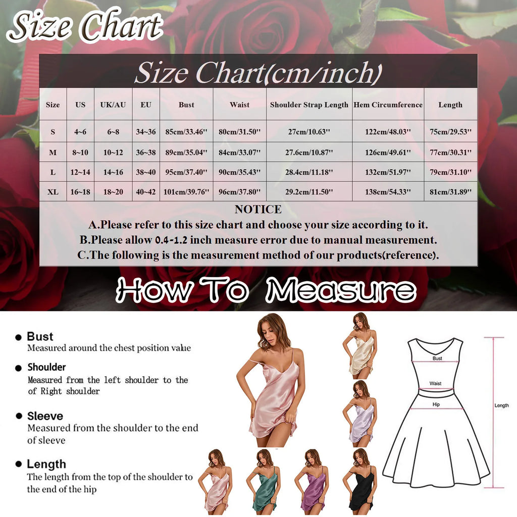 Satin Chemise Nightgown Babydoll Slip Dress