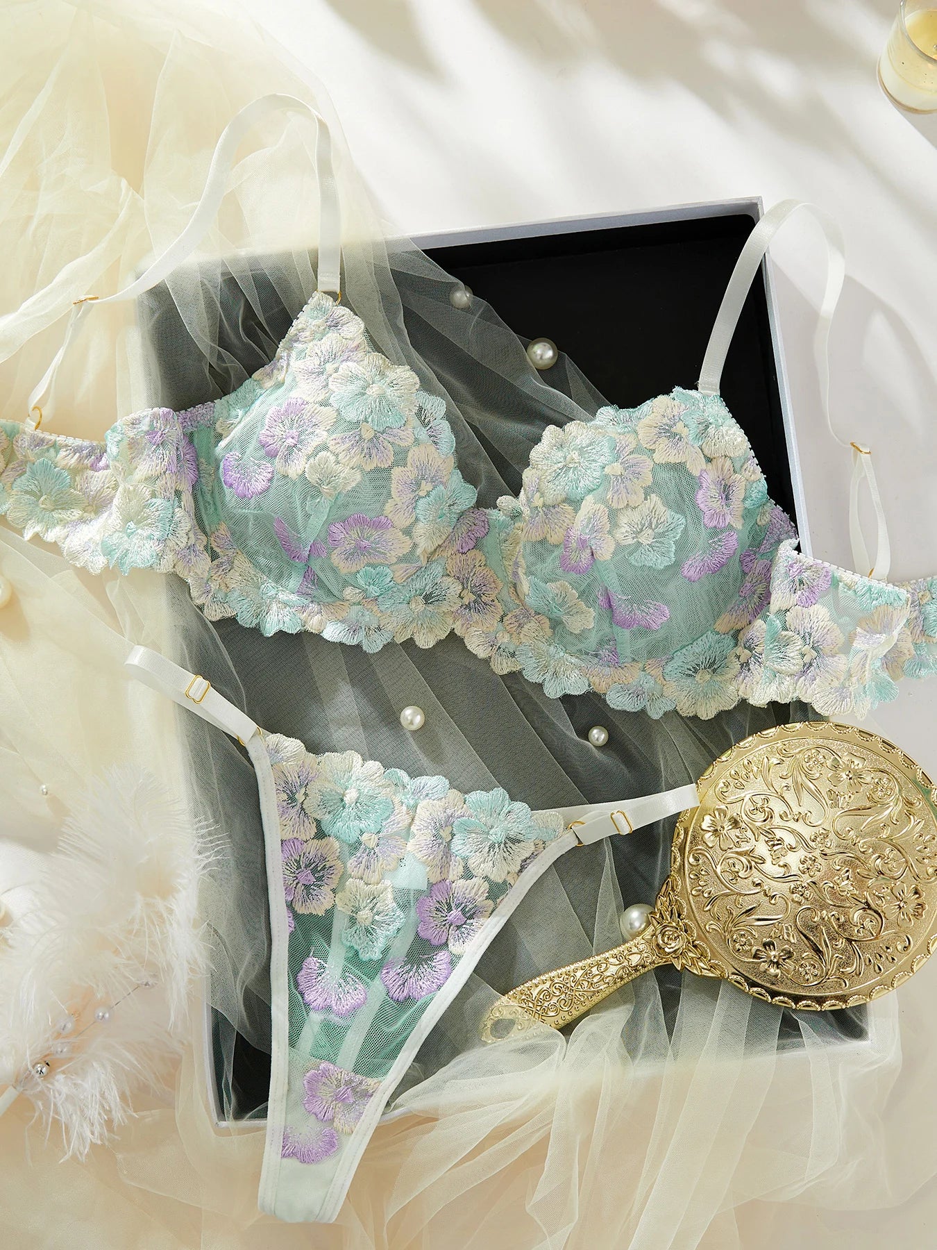 Embroidered Mesh Fairy Lingerie Set (OnlyFans)
