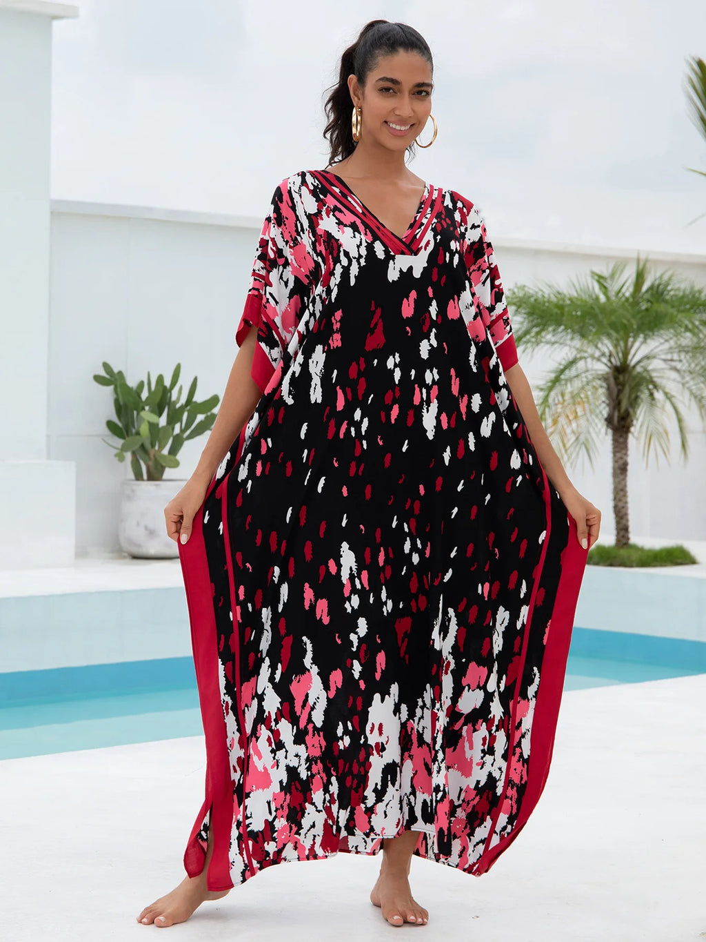 Crimson Noir - Print Robe