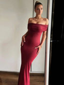 Townlike Elegant Mermaid Maxi Long Dress Women Off Shoulder 2024 Summer Dress Backless Nightclub Sexy Party Dresses