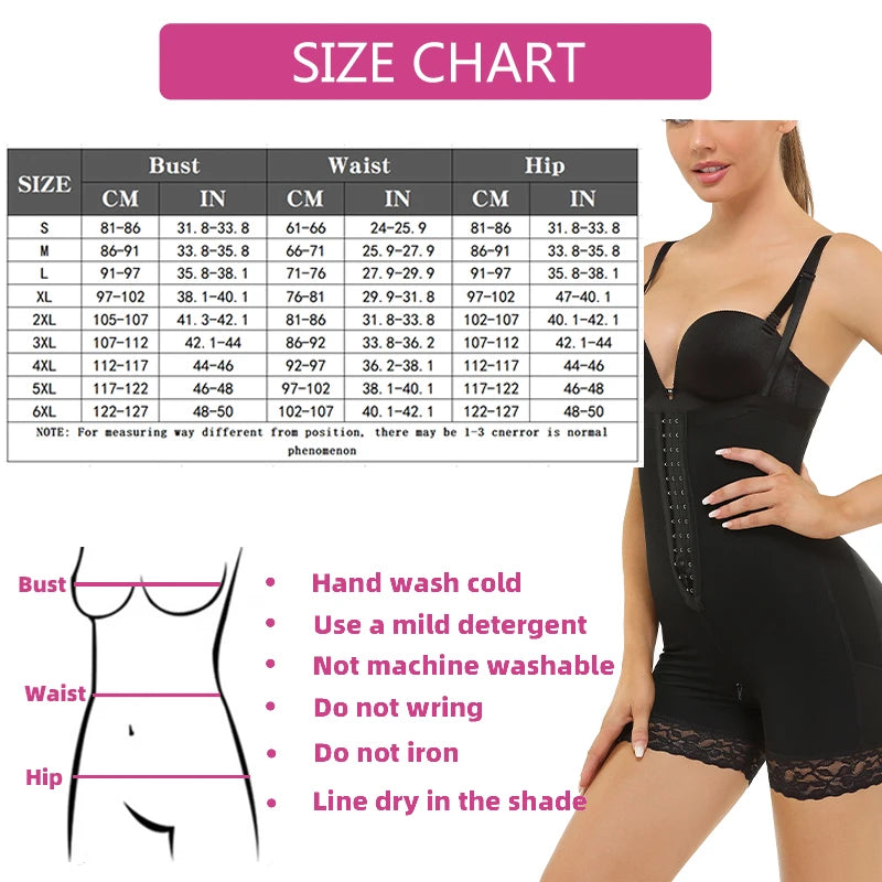 High Compression Post-Surgery Fajas - Abdominal Board Shapewear size chart