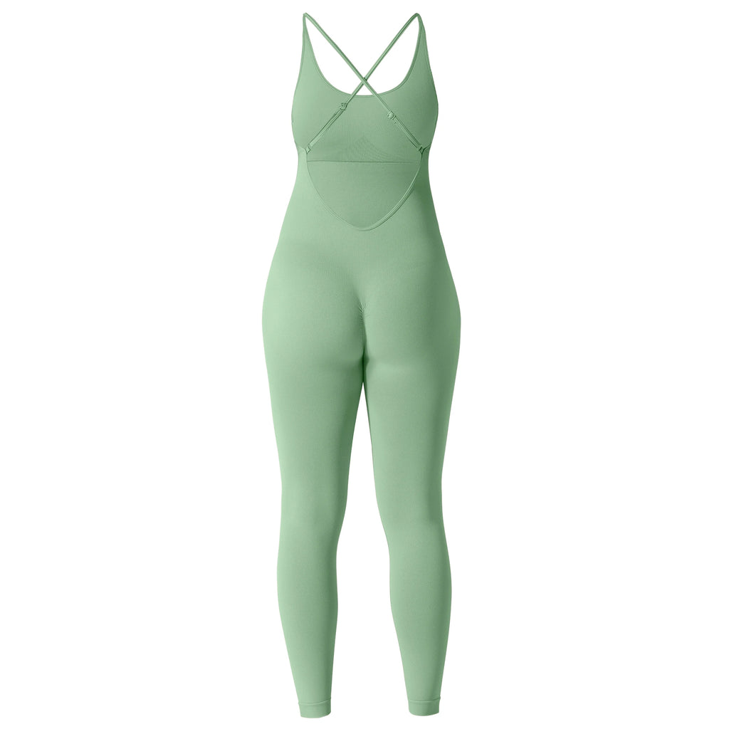 Sleeveless Bodycon Jumpsuit – Women’s Full-Season Fitness & Casual Sporty Playsuit