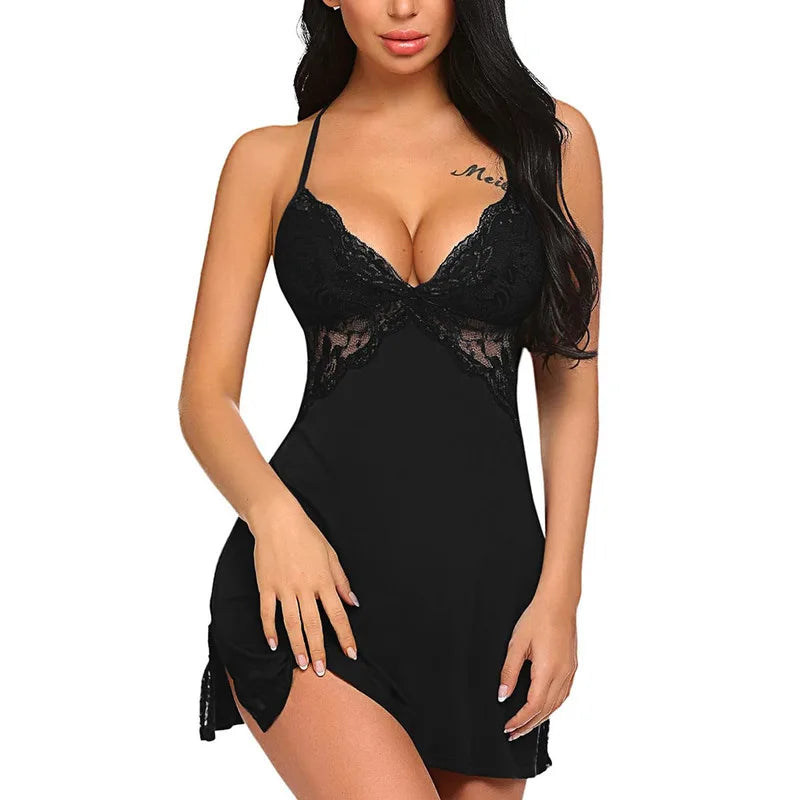 Women’s Lace Lingerie Sleepwear Babydoll Teddy Dress