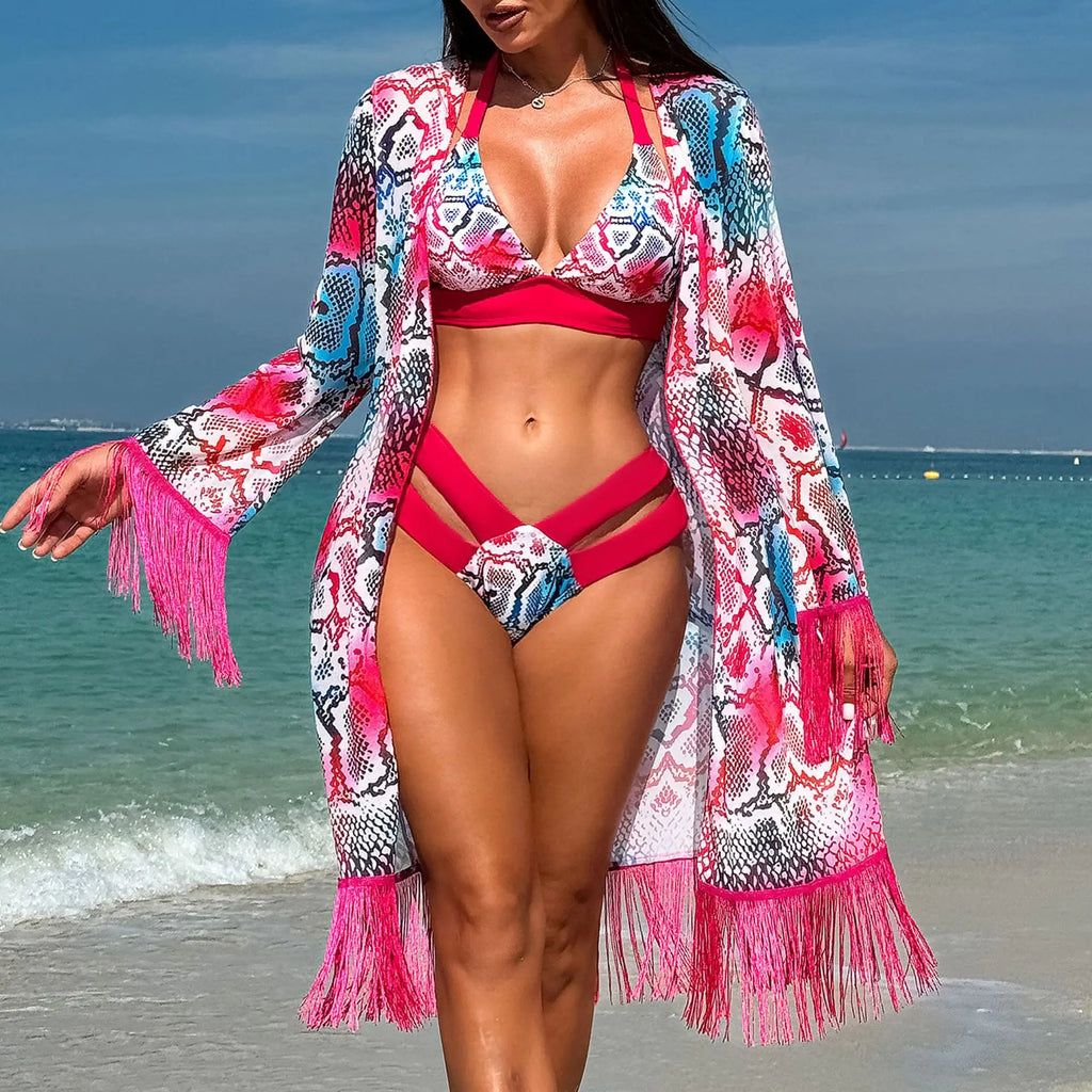 Isla Tassel - Bikini & Hooded Cover-Up Set