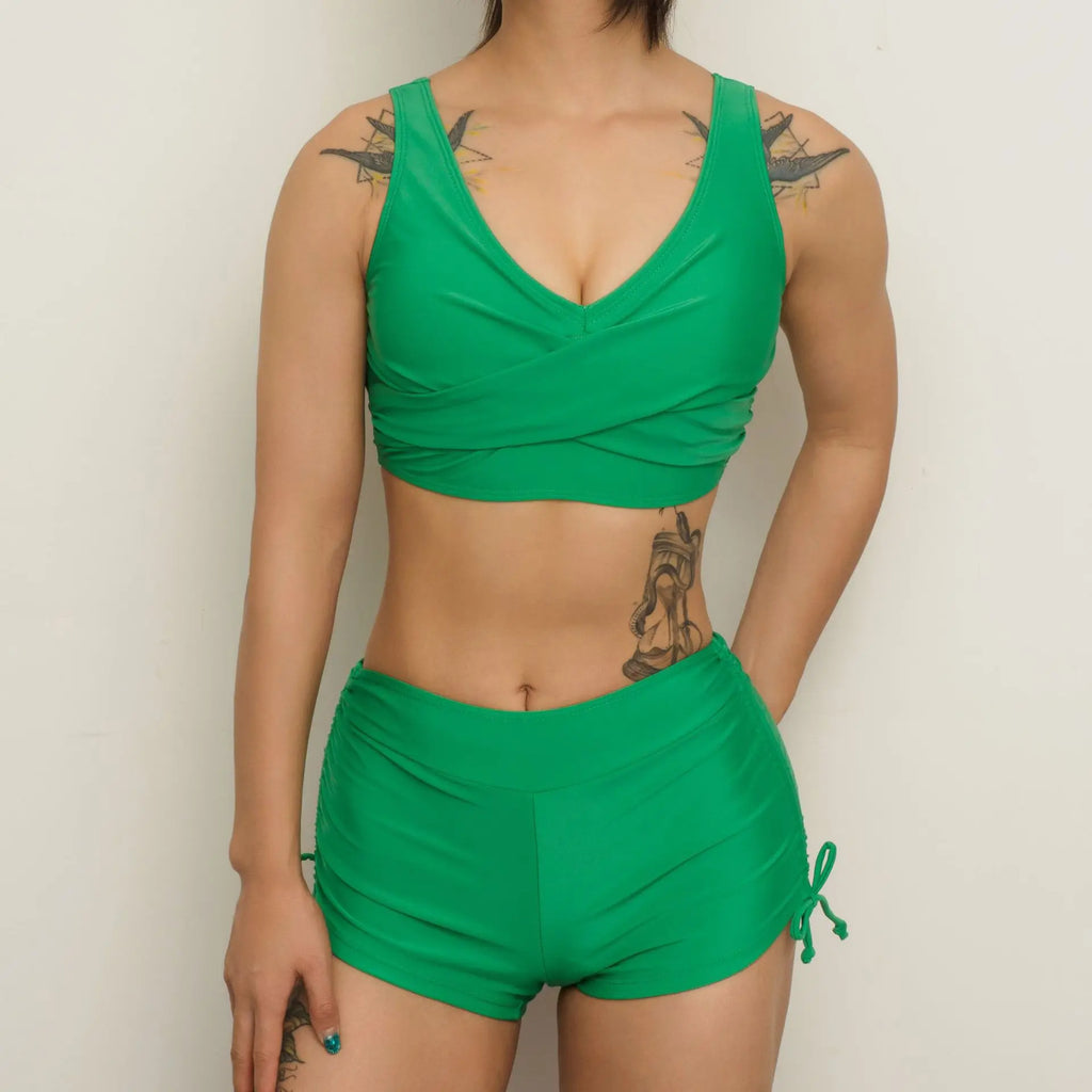 Aria Sky - V-Neck High-Waist Bikini