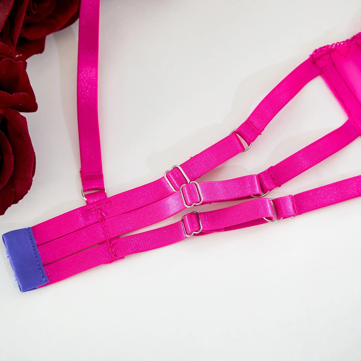 Blue Embroidered Lace Bra & Panty Set