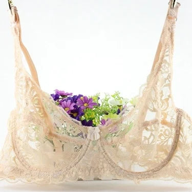 Sexy Lace Flower Bra Transparent Underwear Push Up Bras For Women Bralette Lace Bra Lingerie Intimates Bh Soutien Gorge Fashion