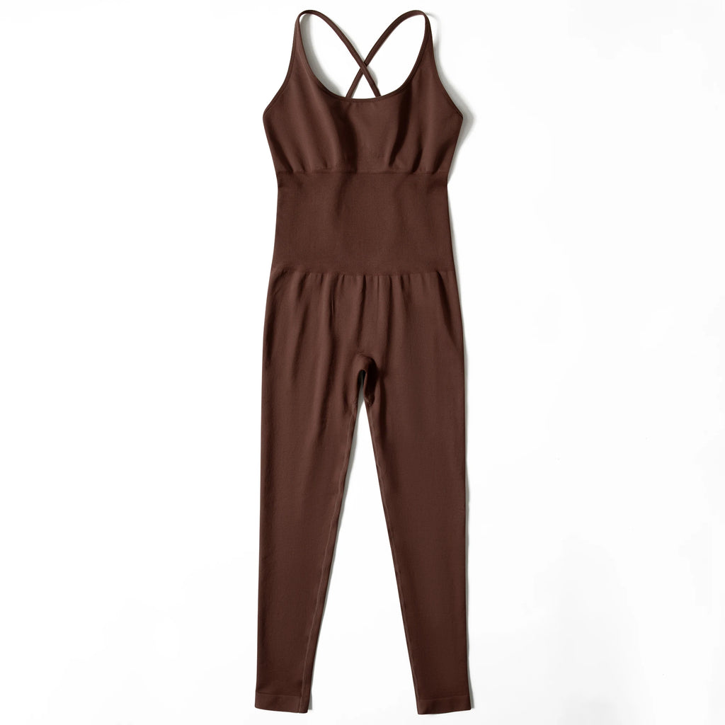 Sleeveless Bodycon Jumpsuit – Women’s Full-Season Fitness & Casual Sporty Playsuit