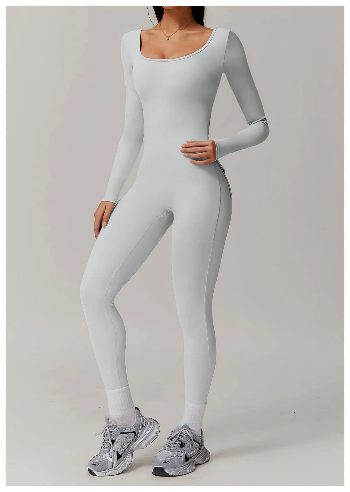 Sculpt Jumpsuit - Backless Long Sleeve