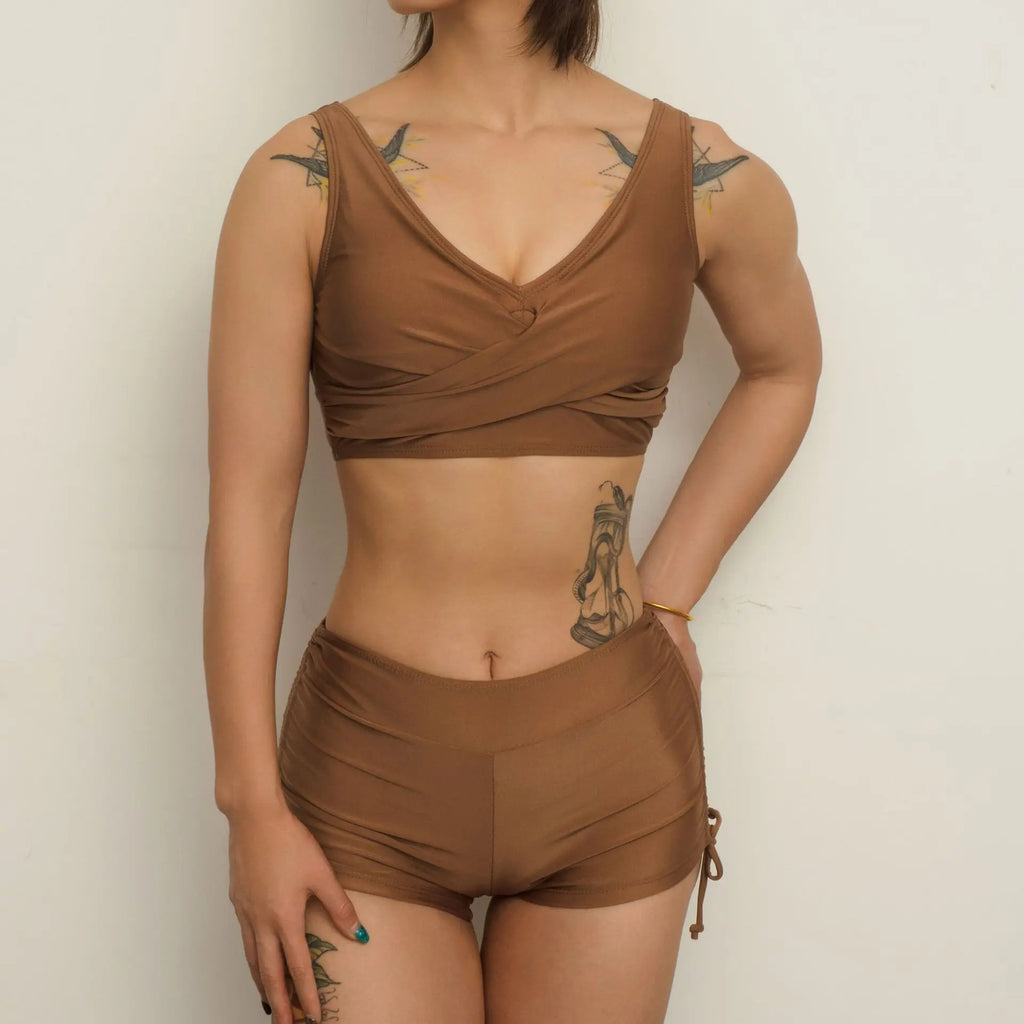 Aria Sky - V-Neck High-Waist Bikini