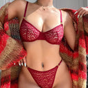 Hollow Lace Underwire Bra & Thong Set (Bunny Girl)