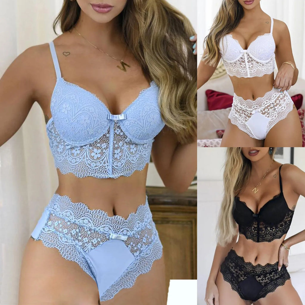 Underwire Lace Bra & Thong Lingerie Set