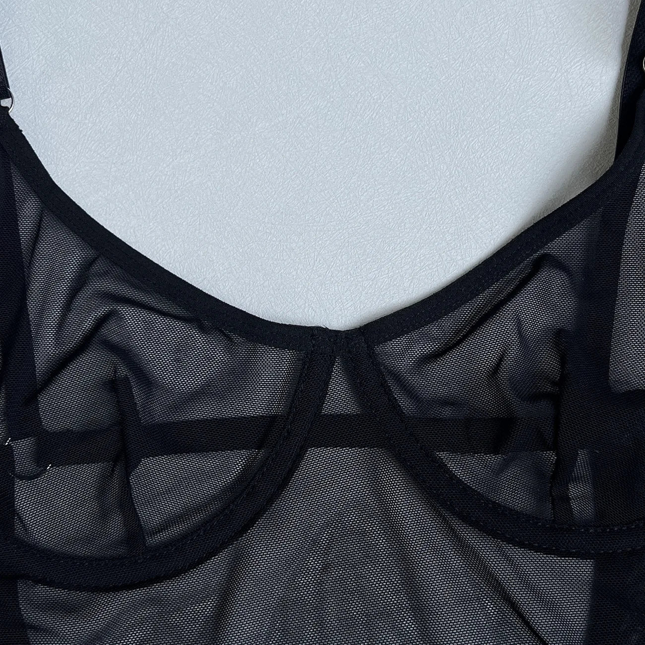 4-Piece Sheer Mesh Lingerie Set – Backless Sexy Nightwear