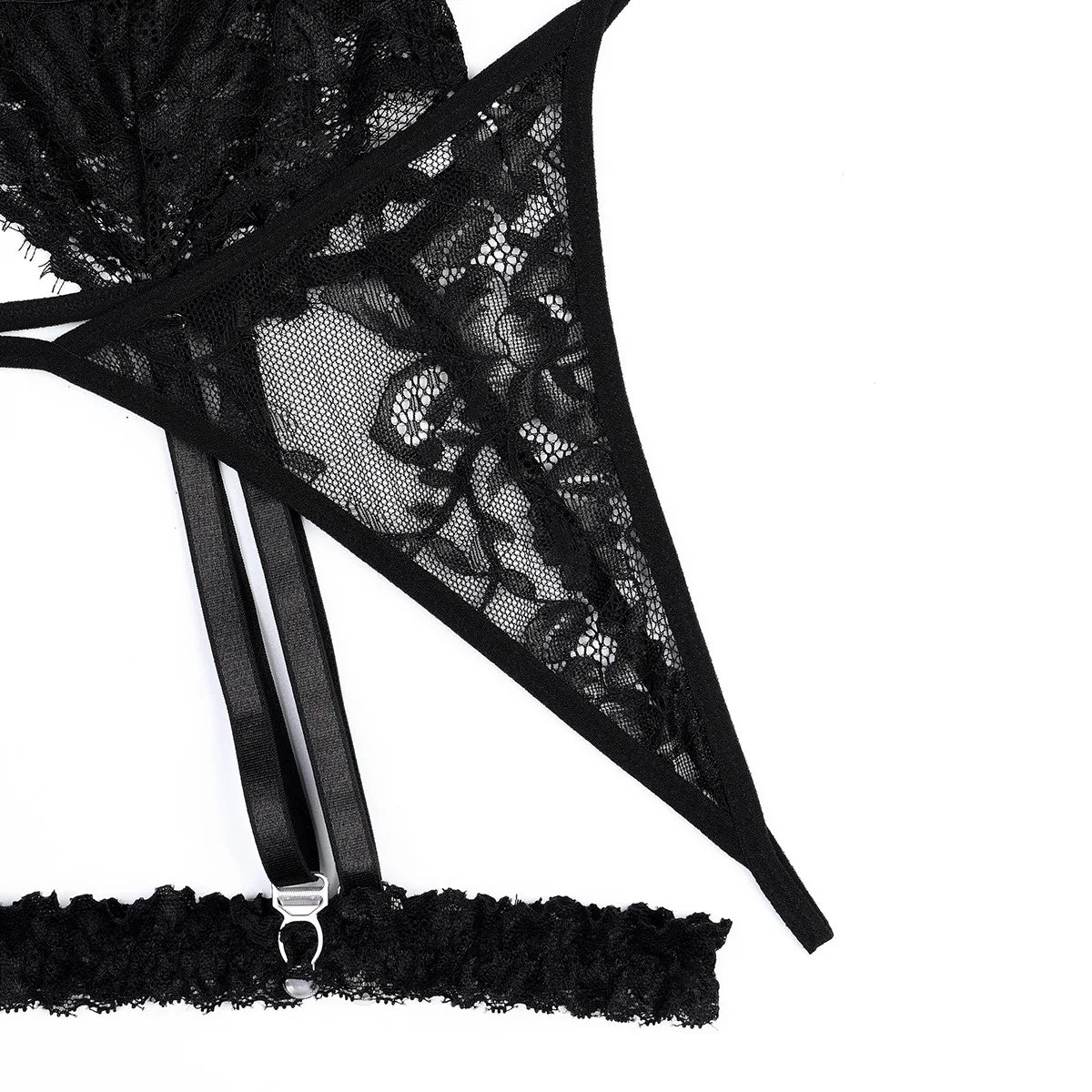 Classic Black Lace Hollow-Out Lingerie Set