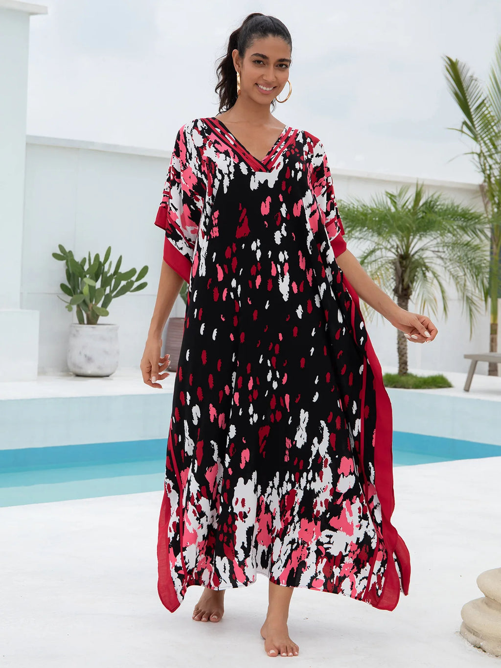 Crimson Noir - Print Robe
