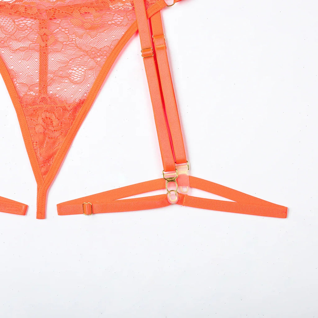 Patchwork Lace Lingerie Set – 3 Piece