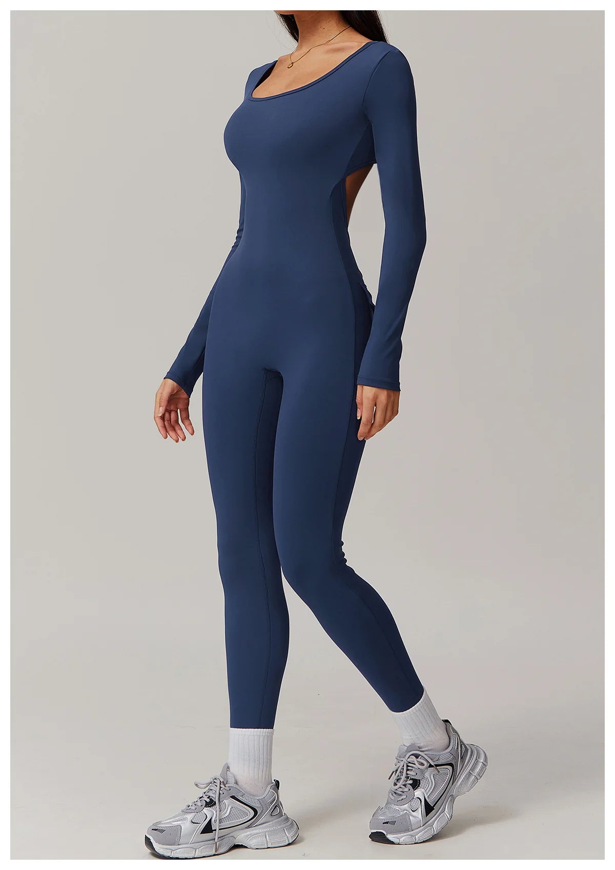 Sculpt Jumpsuit - Backless Long Sleeve