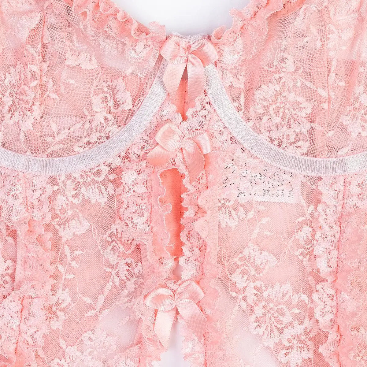 Lace Panel Padded Bra & Thong Set (Underwire)