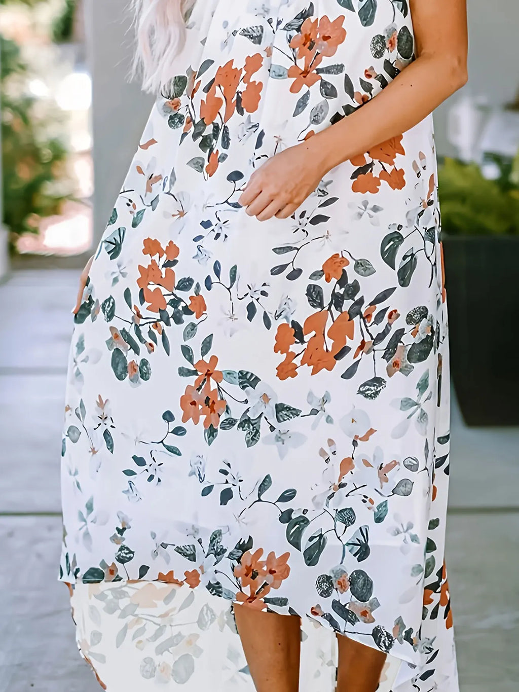 Women's Large Size Woven Summer Festival Printed Dress